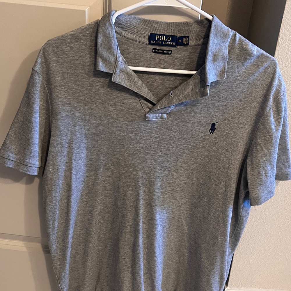 Ralph Lauren Heather Gray Short-Sleeve Polo with Navy Pony